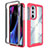 Silicone Transparent Frame Case Cover 360 Degrees for Motorola Moto Edge X30 5G Hot Pink