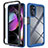Silicone Transparent Frame Case Cover 360 Degrees for Motorola Moto G 5G (2022) Blue
