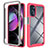 Silicone Transparent Frame Case Cover 360 Degrees for Motorola Moto G 5G (2022) Hot Pink