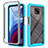 Silicone Transparent Frame Case Cover 360 Degrees for Motorola Moto G Power (2021) Cyan