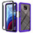 Silicone Transparent Frame Case Cover 360 Degrees for Motorola Moto G Power (2021) Purple