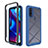 Silicone Transparent Frame Case Cover 360 Degrees for Motorola Moto G Pure Blue