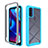 Silicone Transparent Frame Case Cover 360 Degrees for Motorola Moto G Pure Cyan