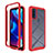 Silicone Transparent Frame Case Cover 360 Degrees for Motorola Moto G Pure Red