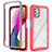 Silicone Transparent Frame Case Cover 360 Degrees for Motorola Moto G Stylus (2021) Hot Pink