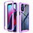 Silicone Transparent Frame Case Cover 360 Degrees for Motorola Moto G Stylus (2022) 4G Purple