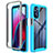 Silicone Transparent Frame Case Cover 360 Degrees for Motorola Moto G Stylus (2022) 5G Cyan