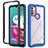 Silicone Transparent Frame Case Cover 360 Degrees for Motorola Moto G10 Blue