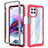 Silicone Transparent Frame Case Cover 360 Degrees for Motorola Moto G100 5G Hot Pink