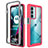 Silicone Transparent Frame Case Cover 360 Degrees for Motorola Moto G200 5G Hot Pink