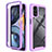 Silicone Transparent Frame Case Cover 360 Degrees for Motorola Moto G22 Purple