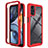 Silicone Transparent Frame Case Cover 360 Degrees for Motorola Moto G22 Red