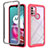 Silicone Transparent Frame Case Cover 360 Degrees for Motorola Moto G30 Hot Pink