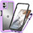 Silicone Transparent Frame Case Cover 360 Degrees for Motorola Moto G32 Purple