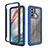 Silicone Transparent Frame Case Cover 360 Degrees for Motorola Moto G40 Fusion Blue