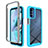 Silicone Transparent Frame Case Cover 360 Degrees for Motorola Moto G41 Cyan