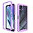 Silicone Transparent Frame Case Cover 360 Degrees for Motorola Moto G50 5G Purple
