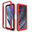 Silicone Transparent Frame Case Cover 360 Degrees for Motorola Moto G50 5G Red