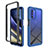 Silicone Transparent Frame Case Cover 360 Degrees for Motorola Moto G51 5G Blue