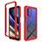 Silicone Transparent Frame Case Cover 360 Degrees for Motorola Moto G51 5G Red