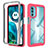 Silicone Transparent Frame Case Cover 360 Degrees for Motorola MOTO G52 Hot Pink