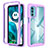 Silicone Transparent Frame Case Cover 360 Degrees for Motorola MOTO G52 Purple