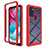 Silicone Transparent Frame Case Cover 360 Degrees for Motorola Moto G60s Red