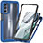 Silicone Transparent Frame Case Cover 360 Degrees for Motorola Moto G62 5G Blue