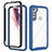 Silicone Transparent Frame Case Cover 360 Degrees for Motorola Moto One Fusion Plus Blue