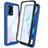 Silicone Transparent Frame Case Cover 360 Degrees for Oppo A95 4G Blue