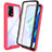 Silicone Transparent Frame Case Cover 360 Degrees for Oppo A95 4G Hot Pink