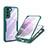 Silicone Transparent Frame Case Cover 360 Degrees for Samsung Galaxy S21 5G Green
