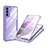 Silicone Transparent Frame Case Cover 360 Degrees for Samsung Galaxy S21 5G Purple
