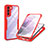 Silicone Transparent Frame Case Cover 360 Degrees for Samsung Galaxy S21 5G Red