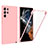 Silicone Transparent Frame Case Cover 360 Degrees for Samsung Galaxy S22 Ultra 5G Pink