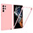 Silicone Transparent Frame Case Cover 360 Degrees for Samsung Galaxy S23 Ultra 5G Pink
