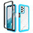 Silicone Transparent Frame Case Cover 360 Degrees JX1 for Samsung Galaxy A23 5G Sky Blue