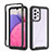 Silicone Transparent Frame Case Cover 360 Degrees JX1 for Samsung Galaxy A33 5G Black