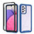 Silicone Transparent Frame Case Cover 360 Degrees JX1 for Samsung Galaxy A33 5G Blue