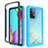 Silicone Transparent Frame Case Cover 360 Degrees JX2 for Samsung Galaxy A52 4G Sky Blue