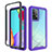 Silicone Transparent Frame Case Cover 360 Degrees JX2 for Samsung Galaxy A52s 5G Purple
