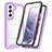 Silicone Transparent Frame Case Cover 360 Degrees M01 for Samsung Galaxy S21 Plus 5G Purple