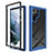 Silicone Transparent Frame Case Cover 360 Degrees M02 for Samsung Galaxy S22 Ultra 5G Blue