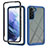 Silicone Transparent Frame Case Cover 360 Degrees M02 for Samsung Galaxy S23 Plus 5G Blue