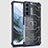 Silicone Transparent Frame Case Cover 360 Degrees M05 for Samsung Galaxy S21 5G Blue