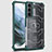 Silicone Transparent Frame Case Cover 360 Degrees M05 for Samsung Galaxy S21 Plus 5G Green