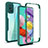 Silicone Transparent Frame Case Cover 360 Degrees MJ1 for Samsung Galaxy A51 5G Green