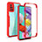 Silicone Transparent Frame Case Cover 360 Degrees MJ1 for Samsung Galaxy A51 5G Red