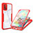 Silicone Transparent Frame Case Cover 360 Degrees MJ1 for Samsung Galaxy A71 5G Red