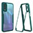 Silicone Transparent Frame Case Cover 360 Degrees MJ1 for Vivo Y11s Green